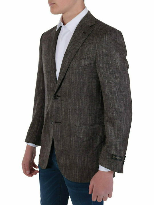 CORNELIANI DOUBLE-BREASTED FISHERMAN'S JACKET GREY-BLACK