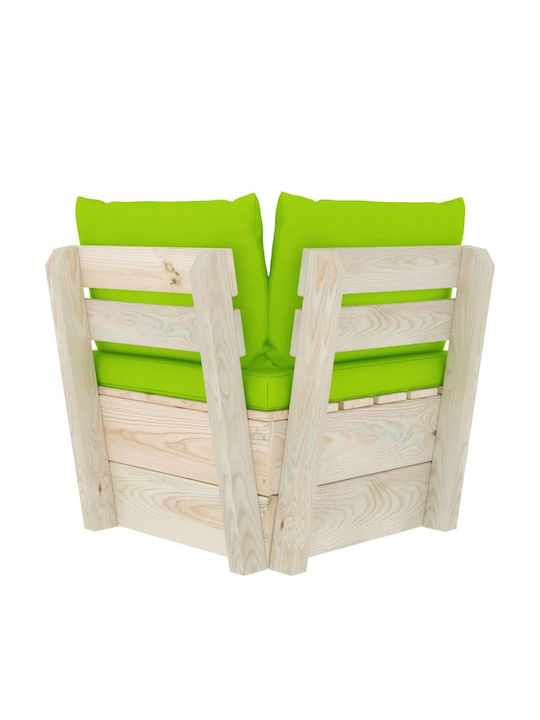 Ecksofa Außenbereich aus Paletten mit Kissen 60x60x65cm