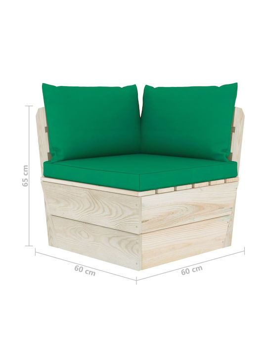 Corner Sofa Outdoor from Pallets with Pillows 60x60x65cm