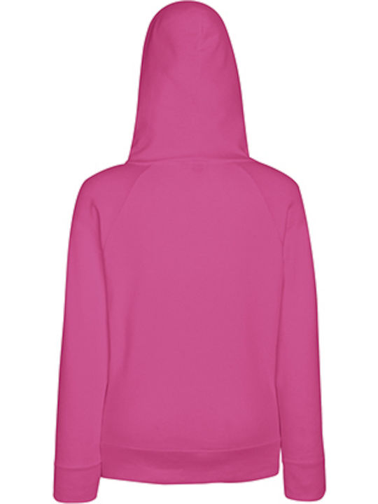 Fruit of the Loom Ladies Lightweight Werbe-Hoodie in Fuchsie Farbe