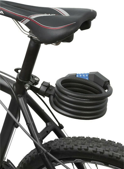 M-Wave DS 12.18 Lacăt Bicicletă Tip Spiră cu combinație Neagră