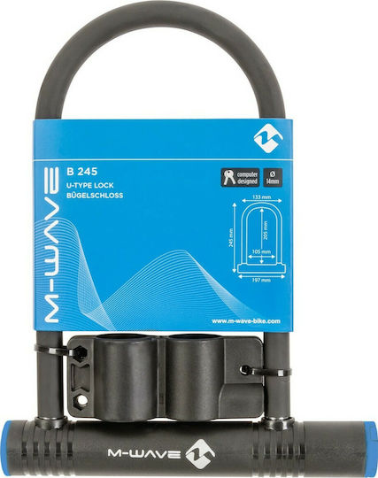 M-Wave B 245 Κλειδαριά Ποδηλάτου Πέταλο με Κλειδί Μαύρη