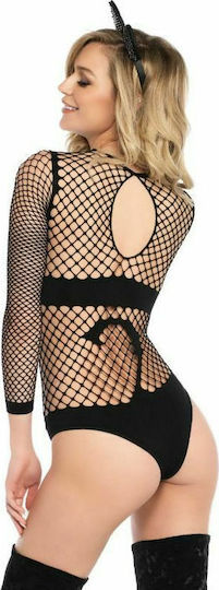 Leg Avenue 89164 Naughty Kitty Bodysuit Black