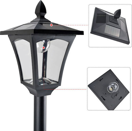 Outsunny Solarleuchte Boden Column Warmes Weiß mit Fotokontakt IP44 18cmx18cmcm