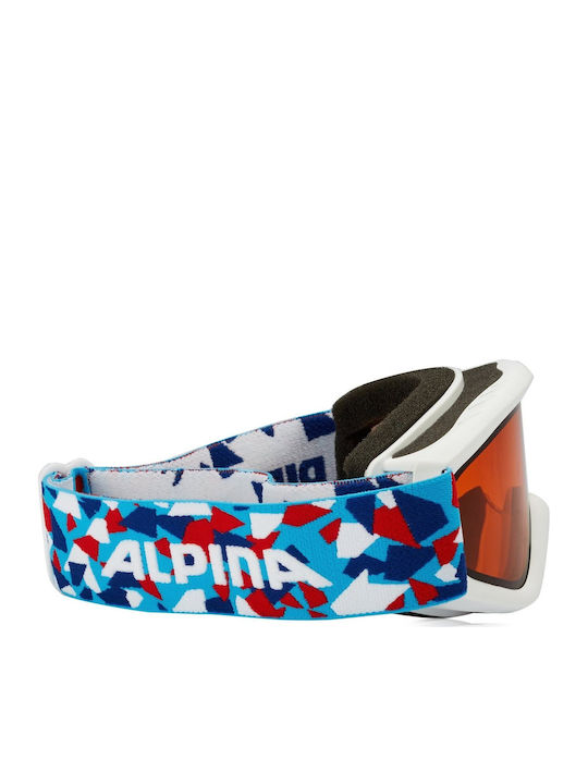 Alpina Carat DH Μάσκα Σκι & Snowboard Παιδική Πολύχρωμη με Φακό σε Πορτοκαλί Χρώμα