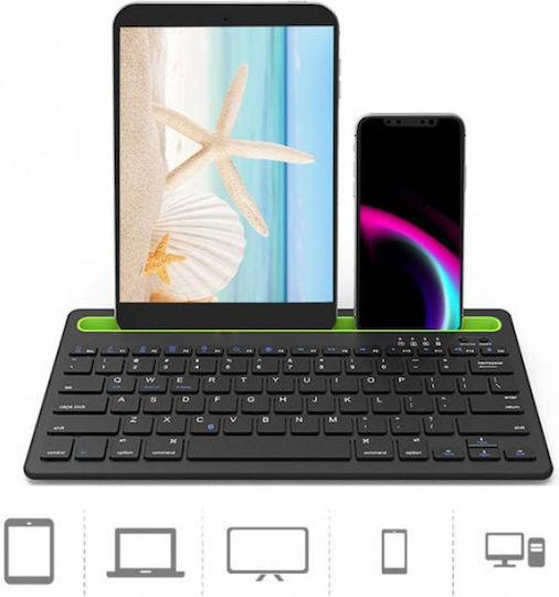 Mobilis RK908 Ασύρματο Bluetooth Πληκτρολόγιο Αγγλικό US Μαύρο