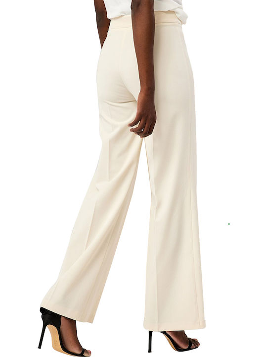 Forel Women's High-waisted Fabric Trousers Beige