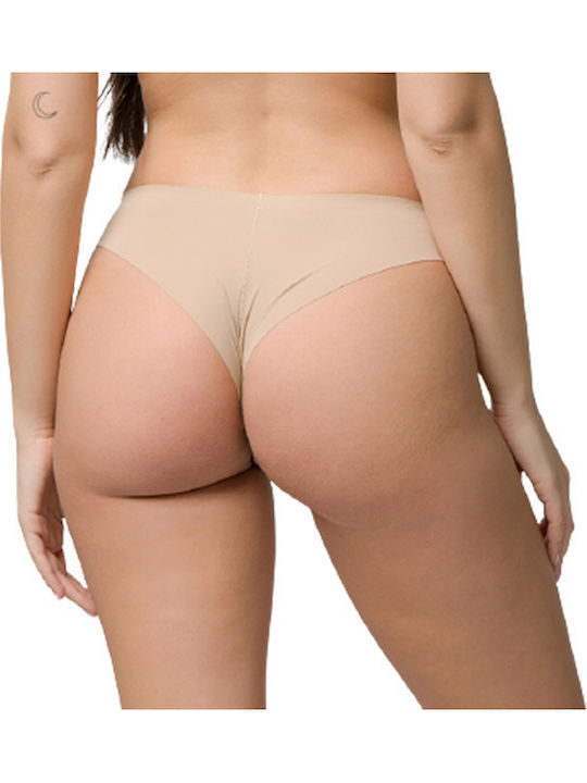 Damen Slip Nahtlos Beige