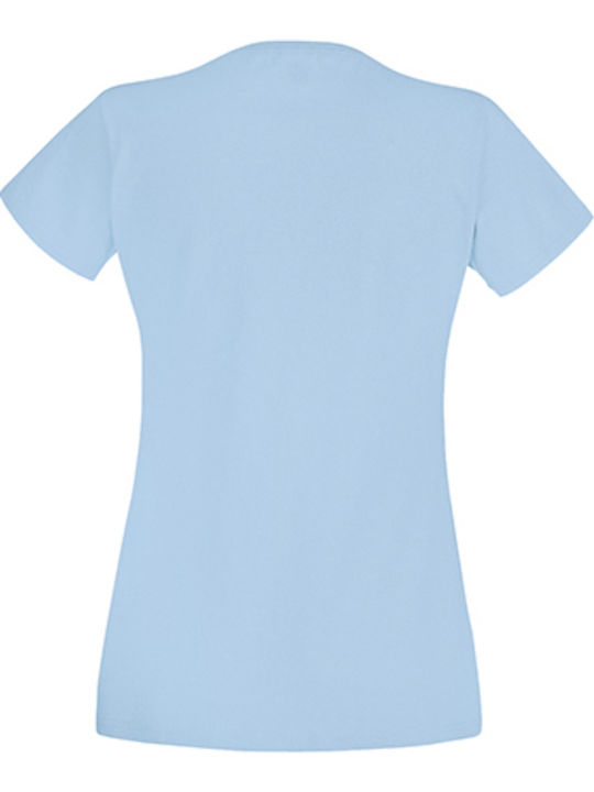 Fruit of the Loom Ladies Original T Women's Short Sleeve Promotional T-Shirt Sky Blue