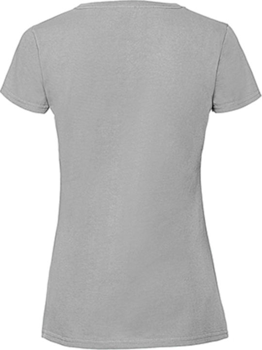 Fruit of the Loom Ladies Ringspun Premium T Women's Short Sleeve Promotional Blouse Zinc