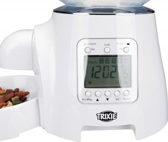 Trixie Automatic Plastic Bowl with Container Food for Dog & Cat 5lt 34cm in White Color