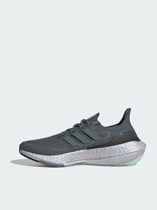 Adidas Ultraboost 21 Ανδρικά Αθλητικά Παπούτσια Running Dark Grey / Blue Oxide / Hazy Green