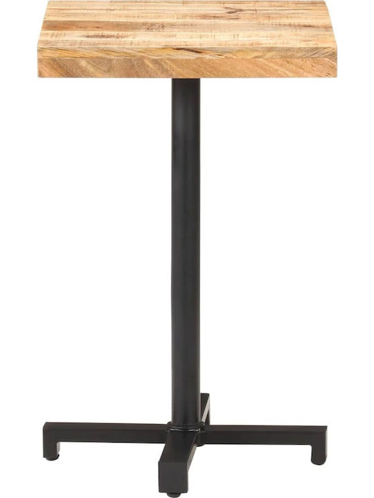 vidaXL Auxiliary Table for Small Outdoor Spaces Wooden with Metal Frame Bistro Natural 50x50x75cm