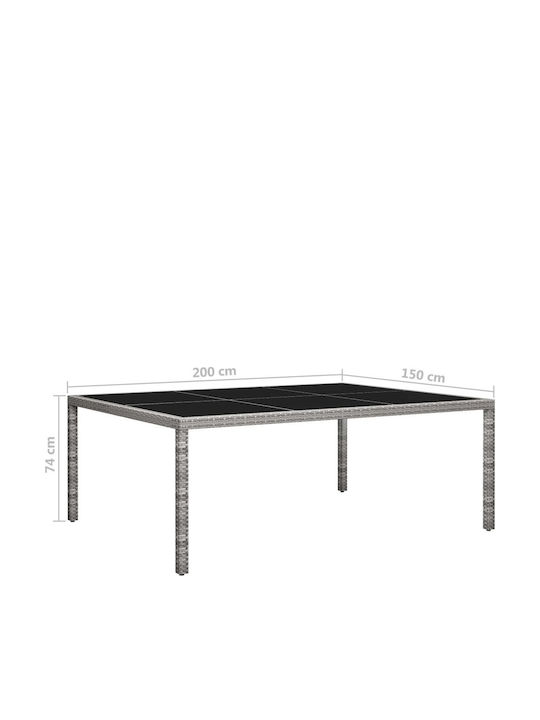 Tisch Stabil Gray 200x150x74cm