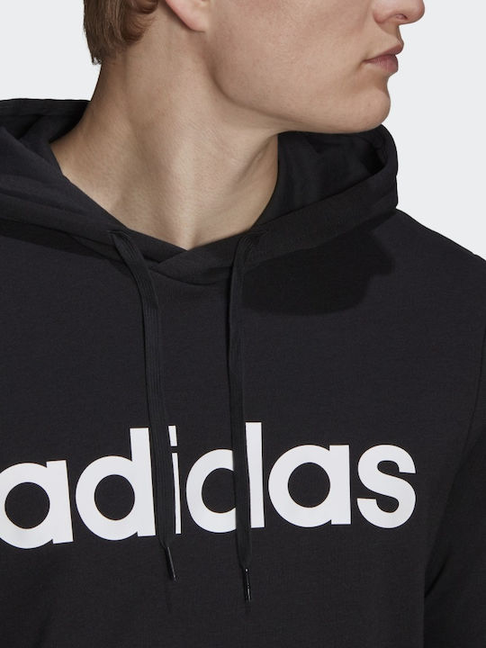 Essentials French Terry Linear Logo Φούτερ με Κουκούλα Μαύρο