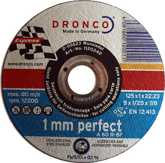 Dronco Cutting Disc Inox Perfect A 60 R Cutting Disc Metal Hole Diameter 115mm 1pcs