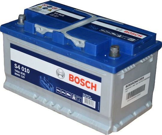 Bosch Моля, преведете само текстовите възли на Liquid шаблона на български език, запазвайки началния синтаксис и HTML таговете, без да променяте нищо между '{' и '}' : Μπαταрия За автомобил S4010 с Капацитет 80Ах и CCA 740A