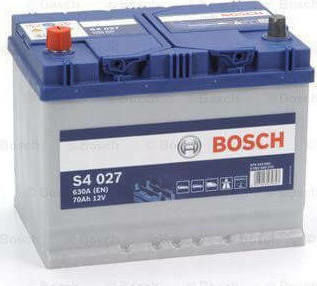 Bosch Car Battery S4027 with 70Ah Capacity and 630A CCA