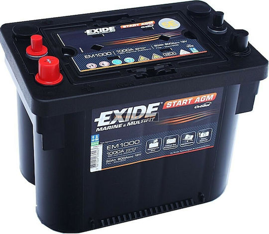 Exide Μπαταρία Σκάφους / Αυτοκινήτου με Χωρητικότητα 50Ah και CCA 800A Start/Stop