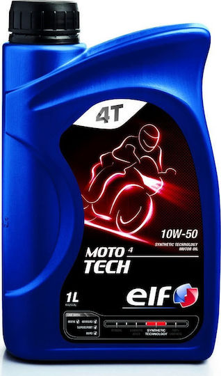 Elf 4 Tech Synthetic Motorcycle Oil for Four-Stroke Engines 10W-50 1lt