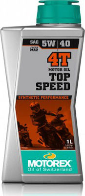 Motorex Top Speed 4T Synthetic Motorcycle Oil for Four-Stroke Engines 5W-40 1lt