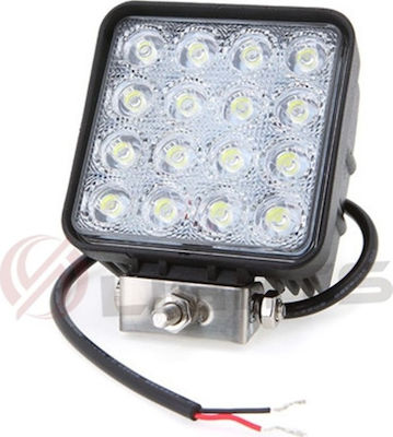 Waterproof LED Headlight Universal 10-30V 48W 10.7cm with White Lighting 1pcs