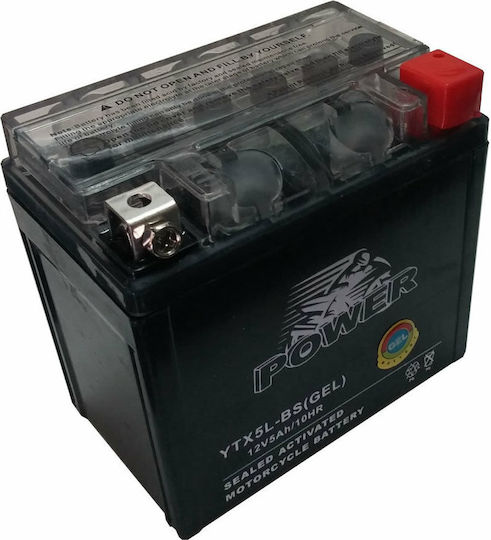 Power Batteries Gel GEL Motorradbatterie YTX5L-BS mit Kapazität 5Ah