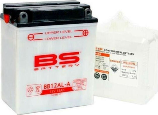 BS Conventional Deschis Baterie Motocicleta YB12AL-A cu Capacitatea 12.6Ah