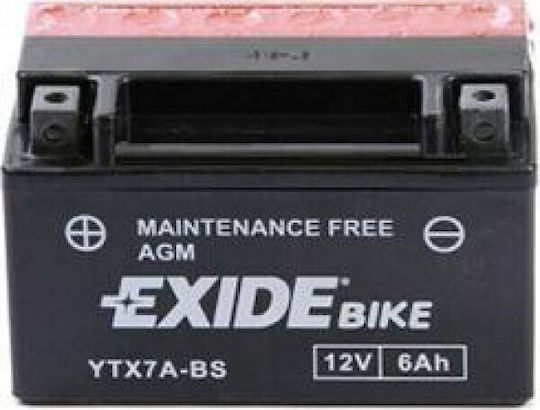 Exide Baterie Pentru Motociclete Tip Închis Maintenance Free 90A Cu Capacitate 6Ah
