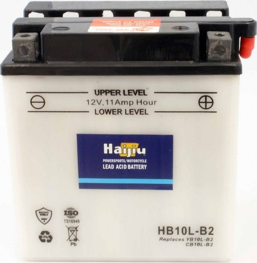 HaiJiu Open Type Motorcycle Battery YB10L-B2 with Capacity 11Ah