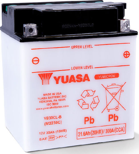 Yuasa Отворен Тип Батерия За Мотоциклет YB30CL-B 300A С Капацитет 31.6Ah
