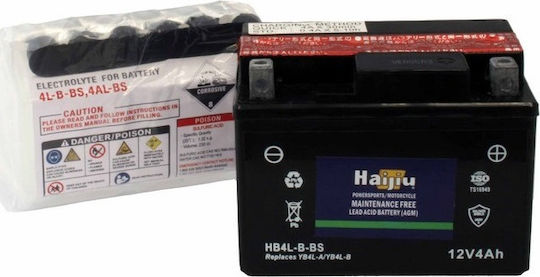 HaiJiu Closed Type Motorcycle Battery HB4L-B-BS with Capacity 4Ah