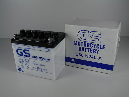 GS Μπαταρία Μοτοσυκλέτας C60-N24L-A με Χωρητικότητα 28Ah
