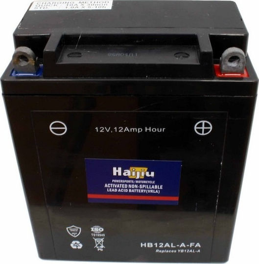HaiJiu Затворен тип Мотоциклетна батерия HB12AL-A-FA с капацитет 12Ах