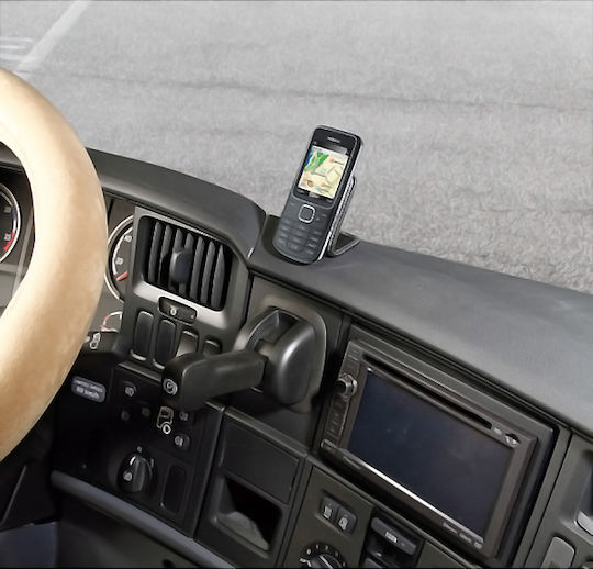 Lampa Magnetic Phone Stand Natural Leather Car Mobile Mount with Magnet Black