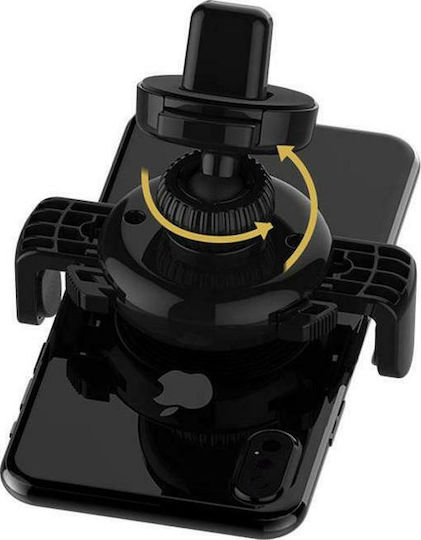 WK Suport Auto pentru Telefon cu cârlige reglabile Neagră