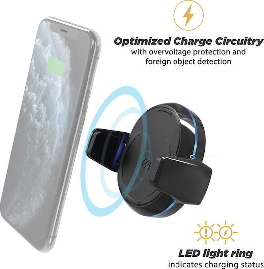 Scosche MagicGrip Dash Car Mobile Mount with Magnet and Wireless Charging Black