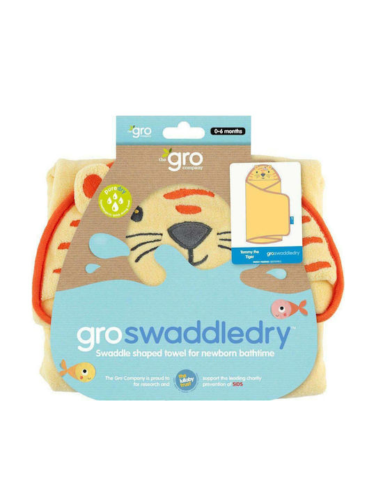 Grobag Căpușă-Bebeluș Cu glugă Groswaddledry Galben