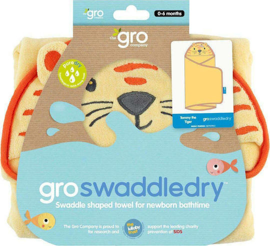 Grobag Вана за бебе-пончо Худи Groswaddledry Жълт