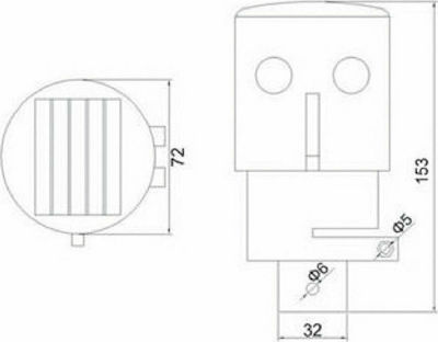 Eval Ηλιακός Φανός Περίβλεπτος Κόκκινος 04618-RD