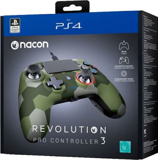 Nacon Camo Revolution Pro 3 Ενσύρματο Gamepad για PS4 Green