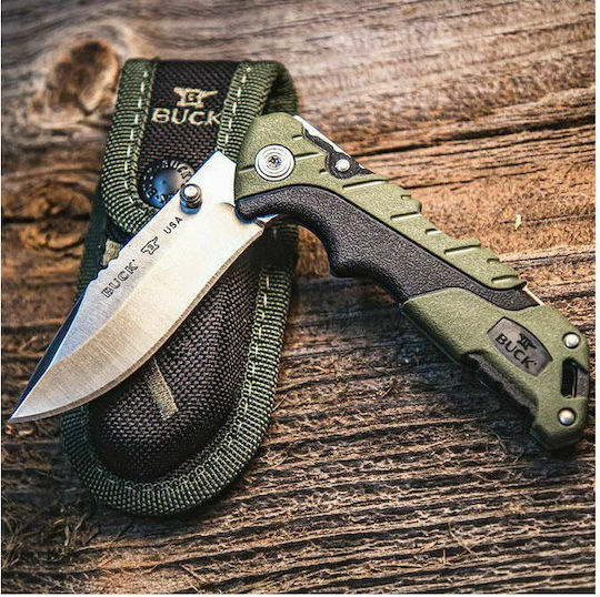 Buck 661 Pursuit Small Σουγιάς Χακί σε Θήκη