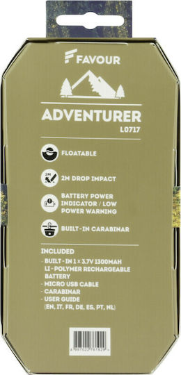 Favour Floatable Carabiner Lantern Led Rechargeable for Camping with Flashlight 200lm