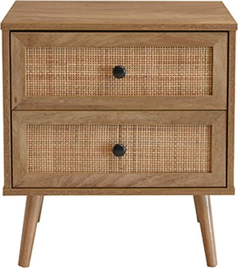 Nachttisch Ammos Holz Natur Rattan 50x39x54,8cm
