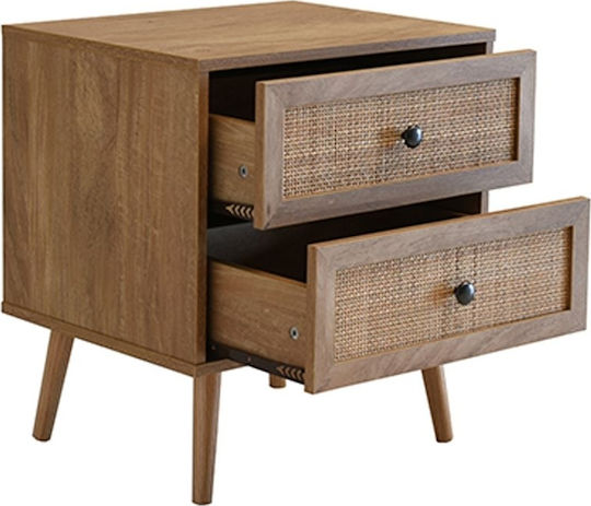 Nachttisch Ammos Holz Natur Rattan 50x39x54,8cm