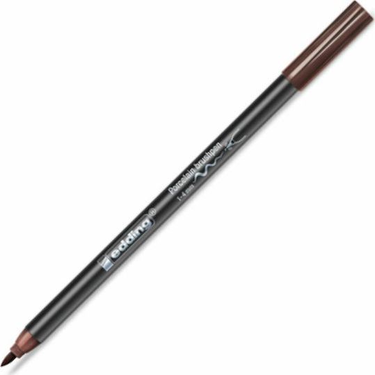 Edding Porcelain Brushpen 4200 Marker Wash-resistant Brown for Porcelain and Glass Ψιλής Γραφής 1-4χιλ