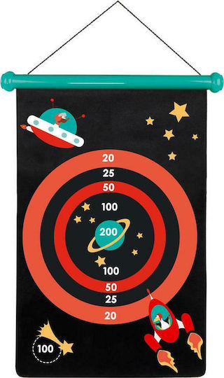 Scratch Europe Set mit Ziel & Darts Kinder Magnetisches Ziel 2 Seiten mit 6 Darts - Raketen Astronaut