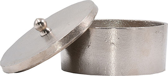 InTheBox Διακοσμητικό Κουτί Μεταλλικό Boite Ασήμι 14x14x10cm