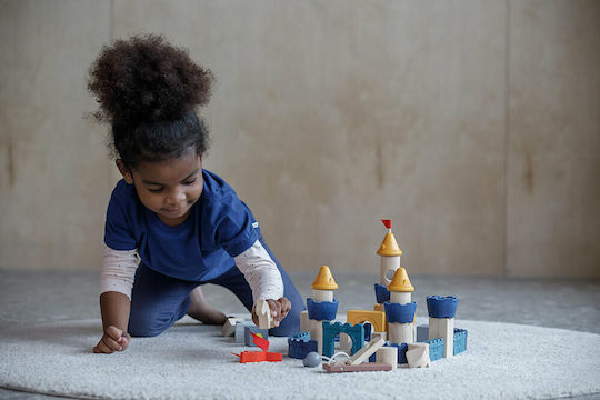 Plan Toys Τουβλάκια Κάστρο με Δράκο Ξύλινα για 3+ Ετών 47τμχ