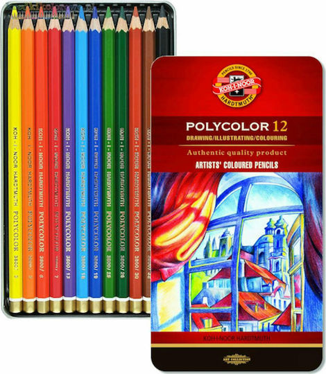 Koh-I-Noor Polycolor 12 Ξυλομπογιές Σετ 12 χρώματα